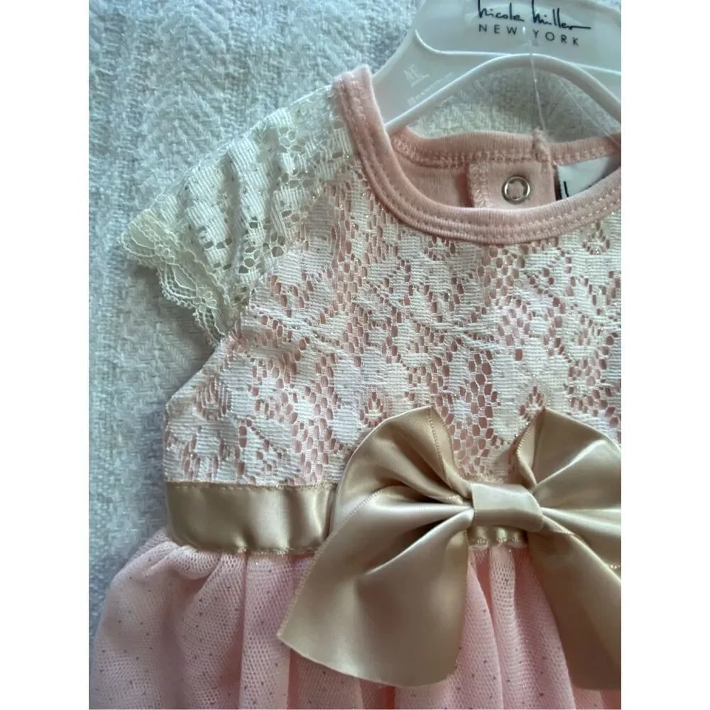 NICOLE MILLER Baby 3/6 Month 3 Piece Dress Set